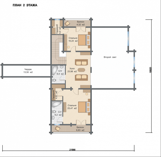 Базовые планировки Дом из клееного бруса Тренто 2