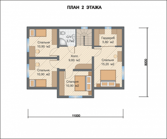Базовые планировки Дом из клееного бруса Мерида 1