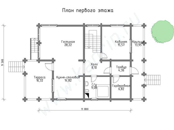 Базовые планировки Дом из клееного бруса Гилберт 2
