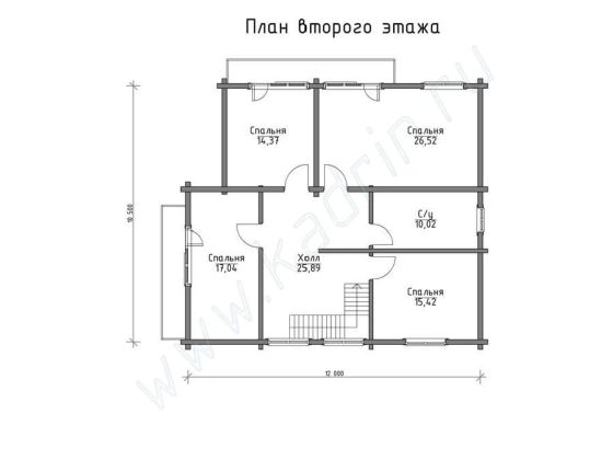 Базовые планировки Дом из клееного бруса Рокфорд 2