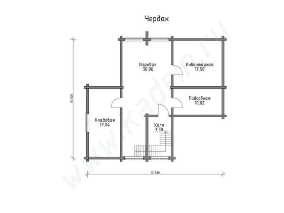Базовые планировки Дом из клееного бруса Рокфорд 3