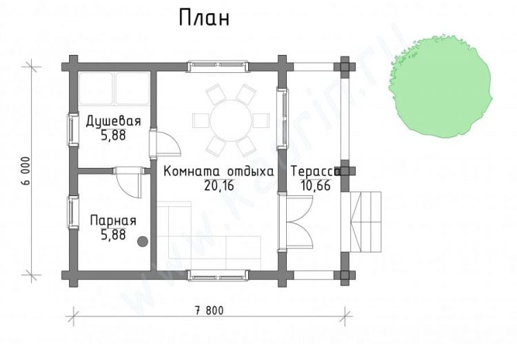 Баня из клееного бруса Мидленд, 3