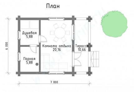 Баня из клееного бруса Мидленд, 3