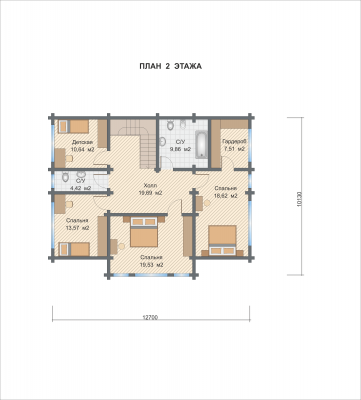 Базовые планировки Дом из клееного бруса Детройт 2
