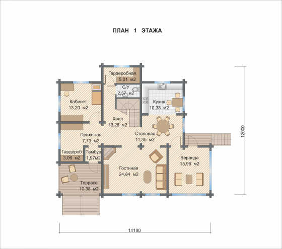 Базовые планировки Дом из клееного бруса Онгудай 1