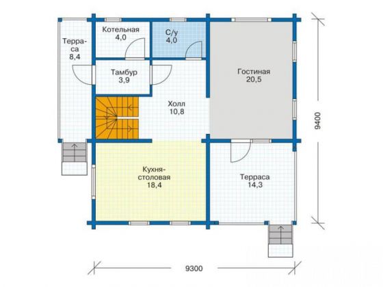 Базовые планировки Дом из клееного бруса Ирвинг 1